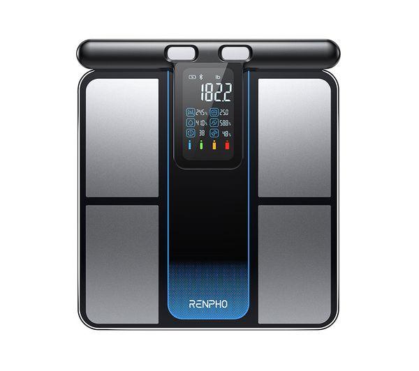 Peshore Inteligjente RENPHO MorphoScan, 180kg, Analizë e Përbërjes Trupore, 8 Elektroda BIA, Bluetooth, Aplikacion për Smartphone – Zezë/Argjend
