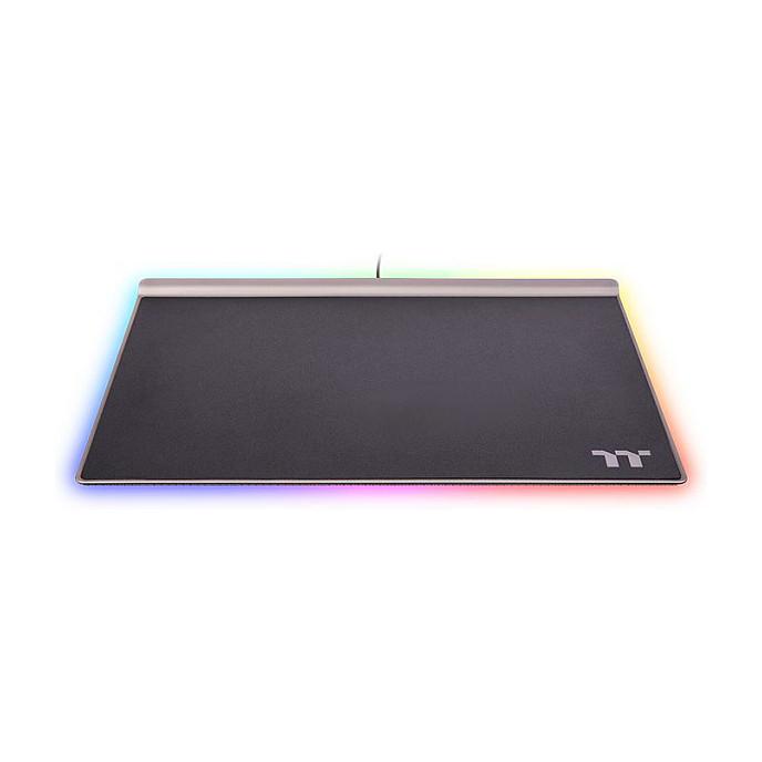 Mauspad Gaming Thermaltake ARGENT MP1 RGB / Sipërfaqe e fortë / RGB / USB / 359 × 254 mm / Bazë alumini – Zezë - 3