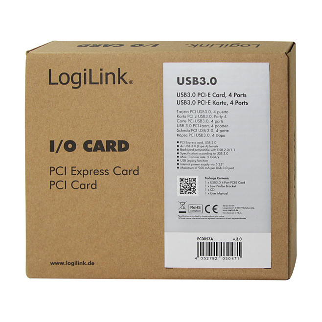 LogiLink PCI Express Card / 4-Port USB 3.0 - 6