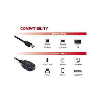 Kabllo USB / USB-A 3.0 Verl. / Equip / A–A / 10.0m / 5Gbps - Zezë - 6