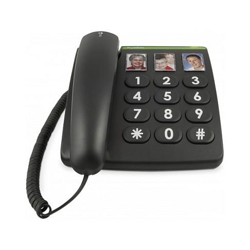 Telefon i thjeshtë Doro PhoneEasy 331ph / 3 Butona me Foto – Zezë