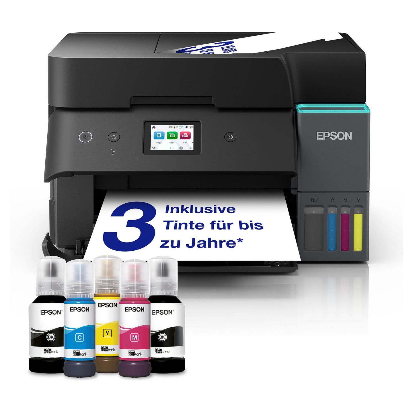Printer Multifunksional Epson EcoTank ET-4950, Inkjet me Ngjyra, A4, 4800 × 1200 dpi, 35 ppm, Duplex, ADF 30-fletësh, Fax, Wi-Fi, Ethernet - Zezë