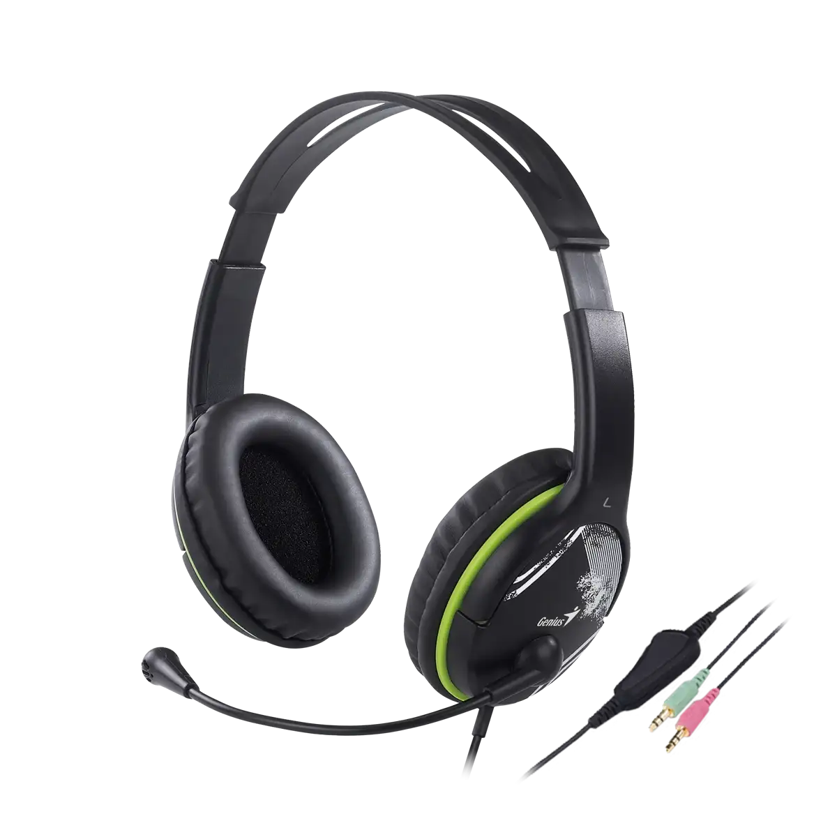 Kufje me kabllo Genius HS-400A / Rotational / AUX - Zezë/Gjelbër