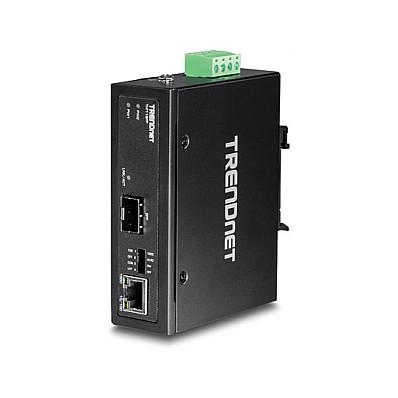 Konvertues Mediash TRENDnet TI-F11SFP, 1x RJ45 Gigabit, 1x SFP Gigabit, Industrial - Zezë