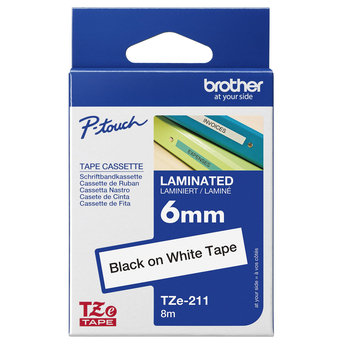 Shirit për Printer 3D Brother Colour Ribbon TZE-211 / TZE211 - Zezë mbi Bardhë