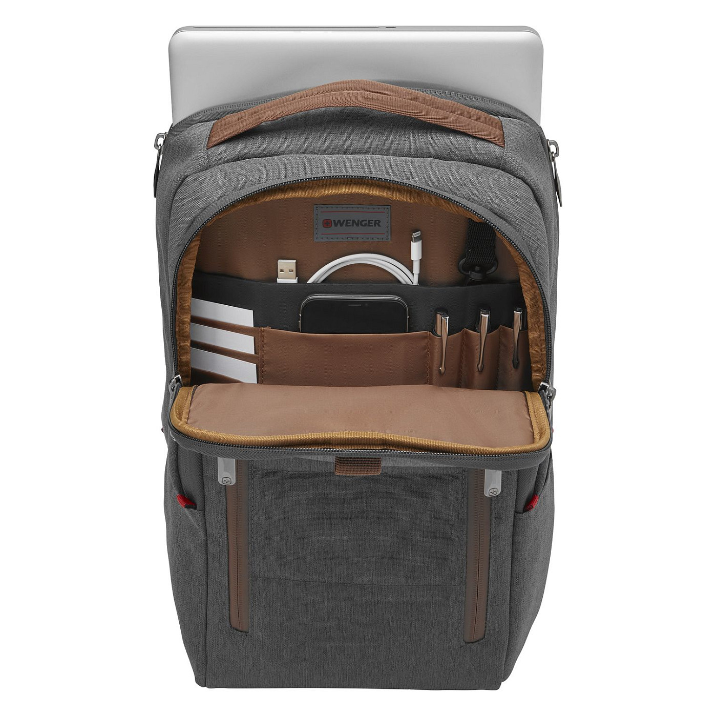 Çantë Wenger CityUpgrade 606489 / 16" / 15L / Laptop & Tablet / Crossbody Bag / Trolley Strap - Gri/Kafe - 4