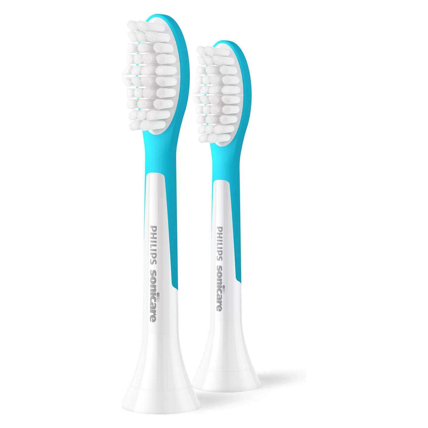 Koka Zëvendësuese për Furçë Dhëmbësh Philips Sonicare For Kids HX6042/90, 2 Copë, Fije të Buta, 7+ Vjeç - Blu/Bardhë