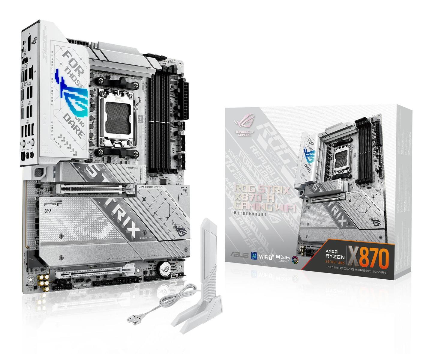 Pllakë Amë ASUS ROG STRIX X870-A Gaming WIFI / AMD X870 / AM5 / ATX / DDR5 / PCIe 5.0 / Wi-Fi 7 - 4