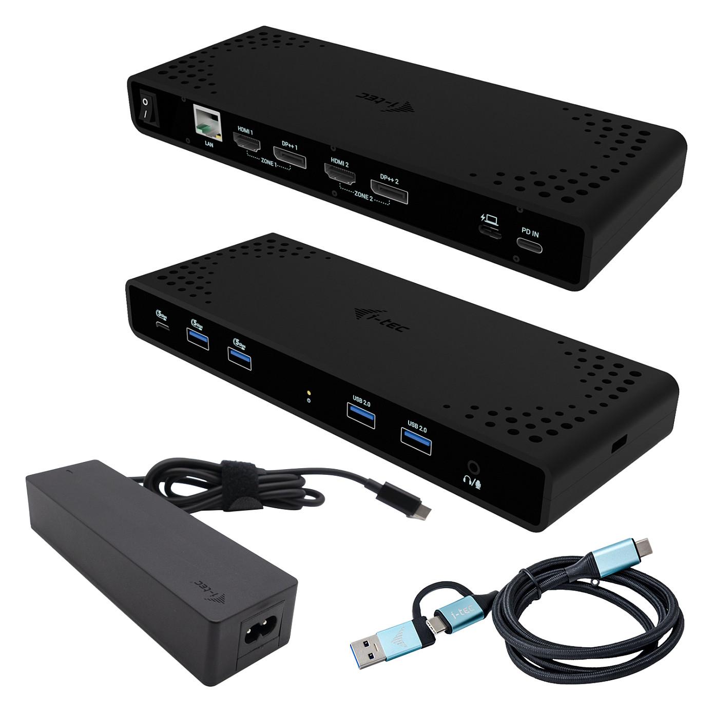 Docking Station i-tec CADUA4KDOCKPDB100, 2x HDMI, 2x DisplayPort, 4K/60Hz, PD 85W, USB, Gigabit LAN - Zezë