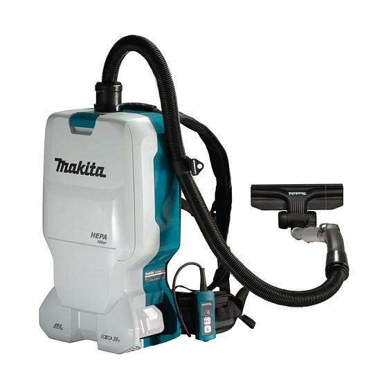 Fshesë me Bateri për Shpinë Makita DVC660Z, 2x18V, 6L, Filtrim HEPA, Motor Brushless, Thithje 11kPa - Bardhë