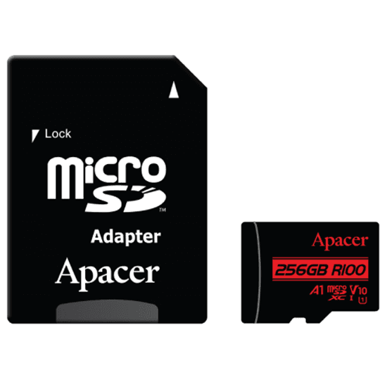 Kartë Memorie SD Apacer microSDXC 512GB / UHS-I U3 V30 A2 / 100 80 MB/s Read - Zezë