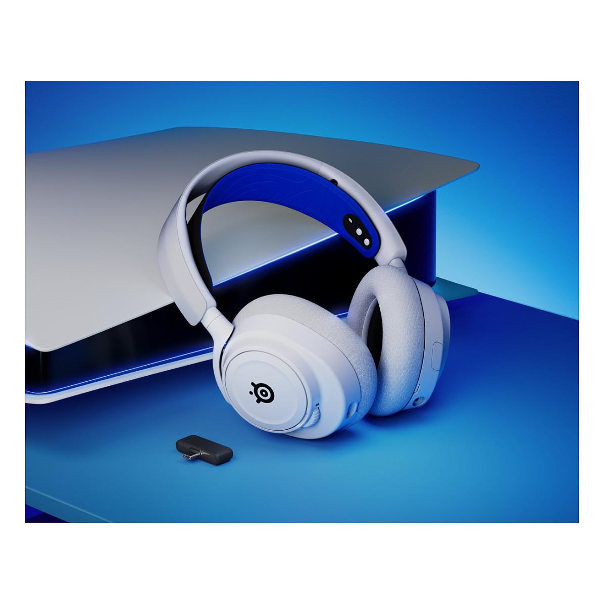 Kufje Gaming SteelSeries Arctis Nova 7P / 40 mm / Wireless 2.4 GHz + Bluetooth / 38 orë / Mikrofon – Bardhë - 3