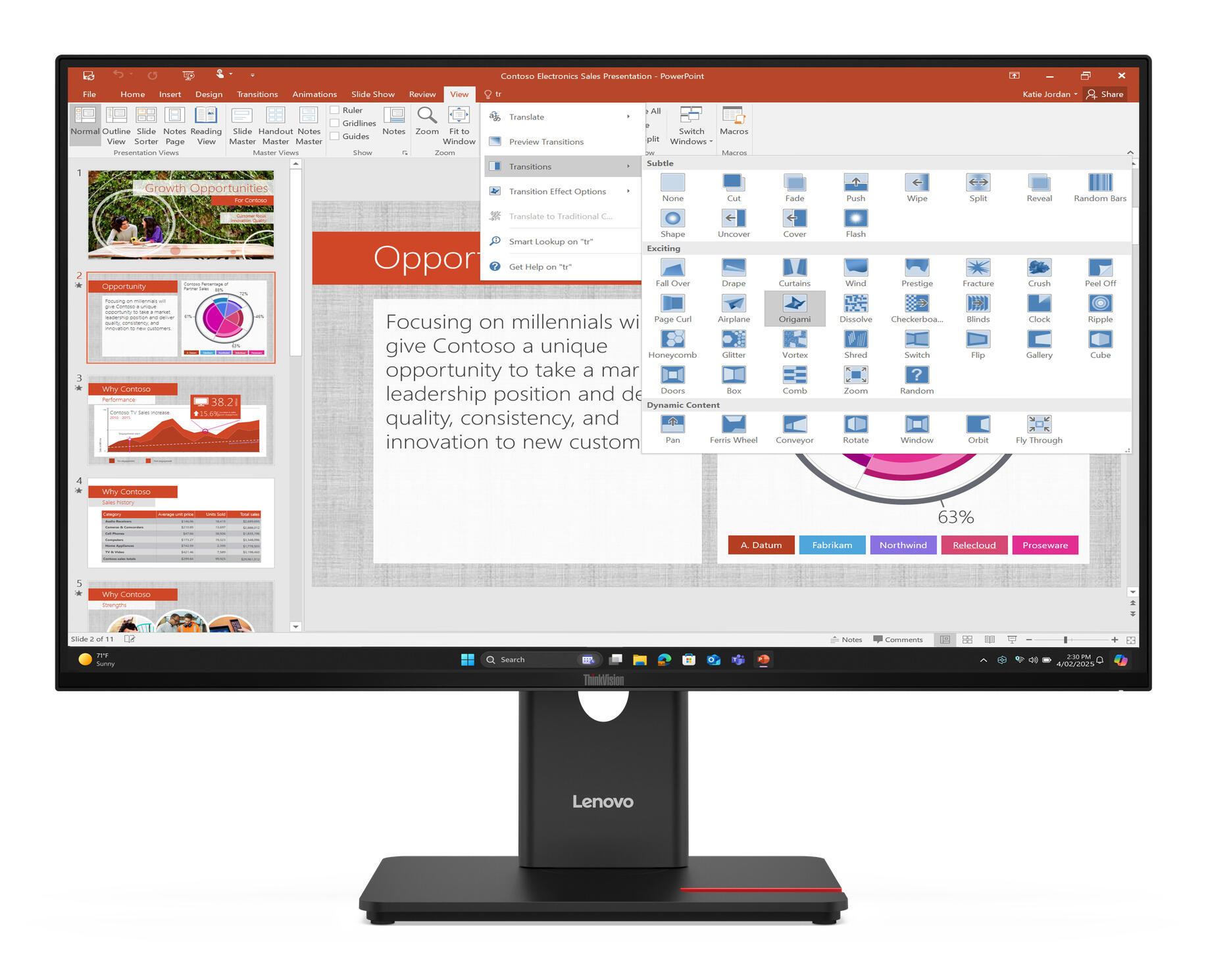 Monitor Lenovo ThinkVision T27-40 / 27" / Full HD IPS / 120Hz / 4ms / HDMI+DisplayPort - Zezë