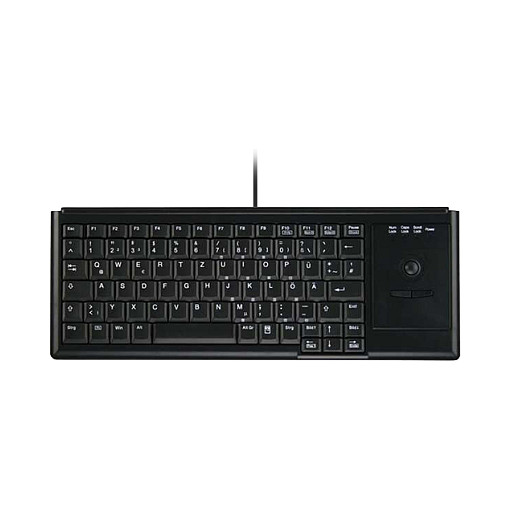 Tastierë me kabllo Industriale CHERRY AKTIVE KEY / Compact Ultraflat / me Trackball – Zezë - 1