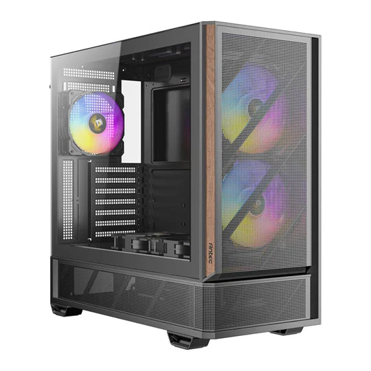 Kasë PC Antec P30 ARGB / Midi Tower / ATX / 2x 140mm + 2x 120mm + 1x 120mm ARGB Fan / Tempered Glass + Wood - Zezë
