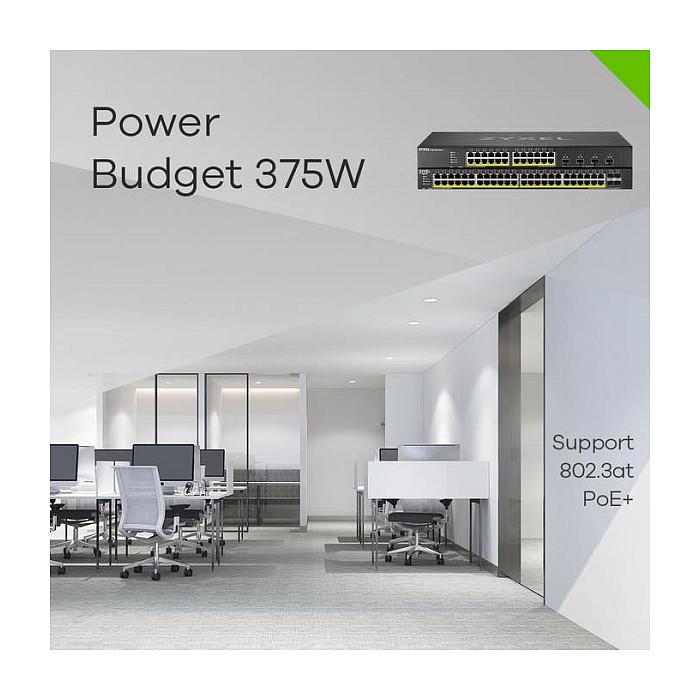 Switch Zyxel XGS1935-28HP, 24x Gigabit Ethernet RJ45 PoE+, 4x 10G SFP+, PoE 375W, 128Gbps, Layer 3 Lite, Rack 1U - Zezë - 8