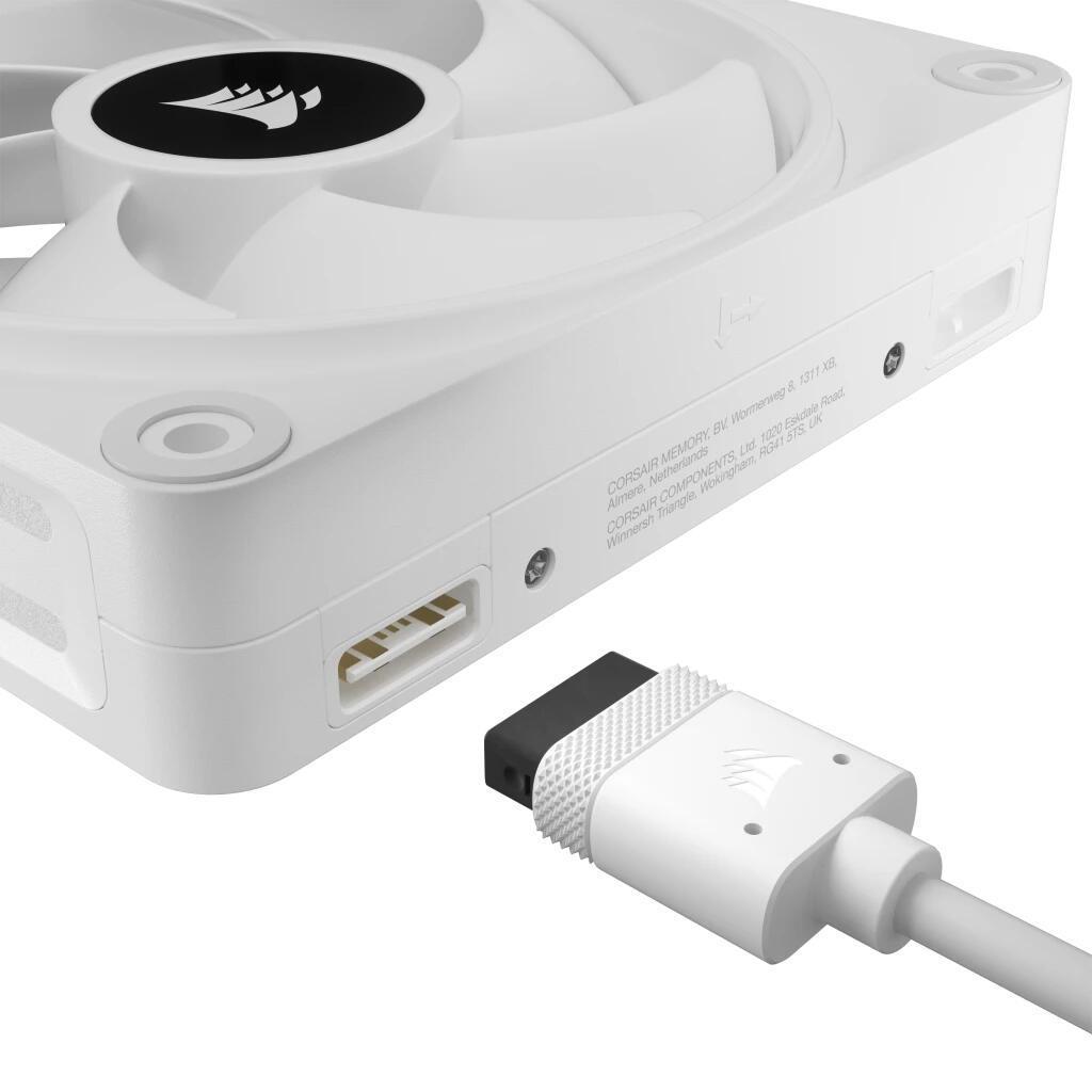 Ftohës për Kasë Corsair iCUE LINK QX120 RGB / 120mm / PWM / 480-2400 RPM / 63.1 CFM / 3.8 mmH₂O / RGB – Bardhë - 4
