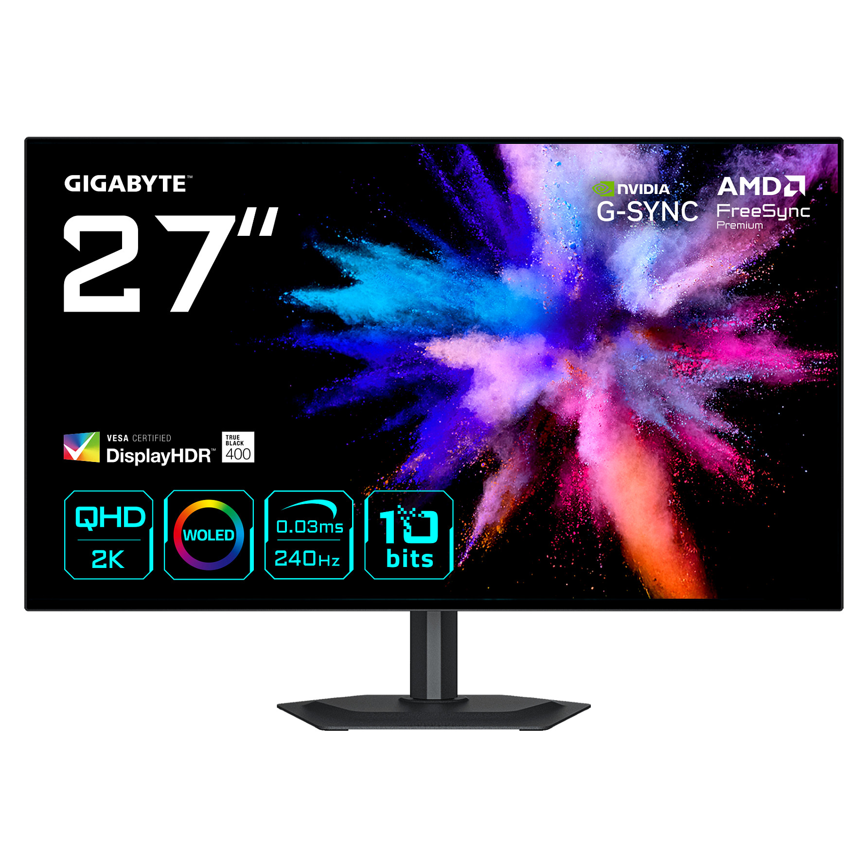 Monitor Gaming Gigabyte GO27Q24G / 27" / QHD WOLED / 240Hz / 0.03ms / HDMI+DisplayPort+USB-C - Zezë