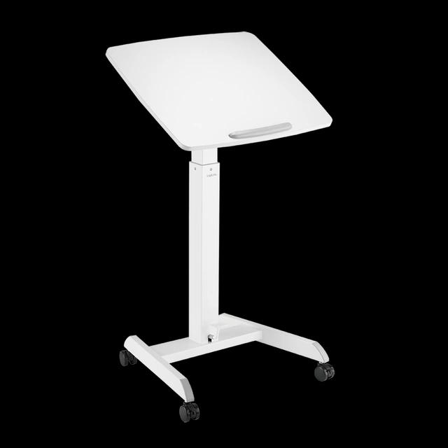 Tavolinë LogiLink EO0035, Ulur/Në Këmbë, Rollbare, Rregullim Pneumatik, 75.8–112.8cm, 60 x 52cm, 8kg - Bardhë