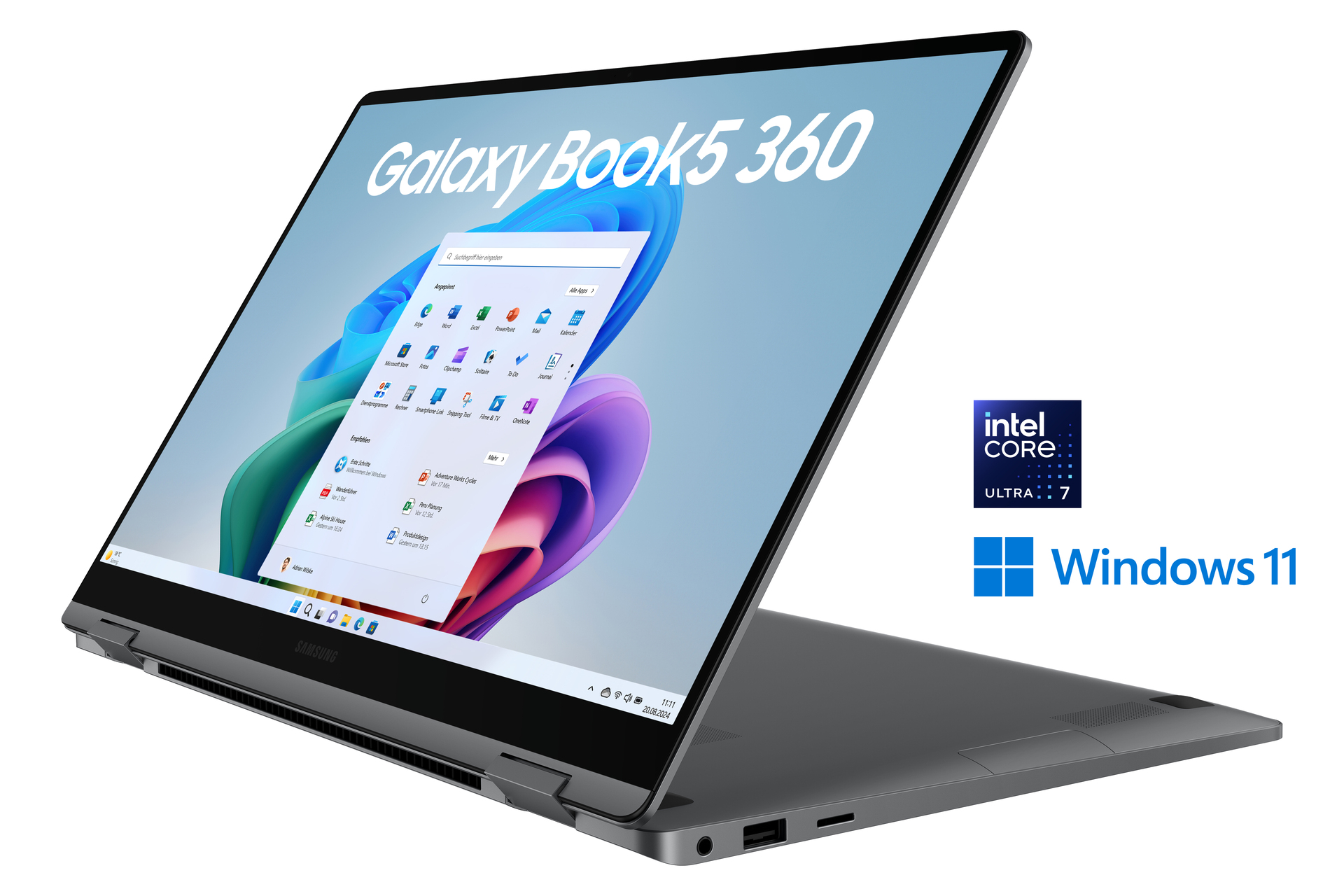 Laptop Samsung Galaxy Book5 360 / Ultra 7 258V / 32GB LPDDR5x / 1TB / 15.6" Full HD AMOLED 60Hz Touch / Intel Arc 140V / DE  - Gri - 2