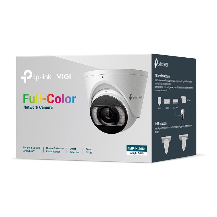 TP-Link VIGI InSight S445 4MP – Full-Color Turret, 4mm, 80.4° FOV, IR/White Light 30m, AI, 2-Way Audio, PoE, IP67 - 5
