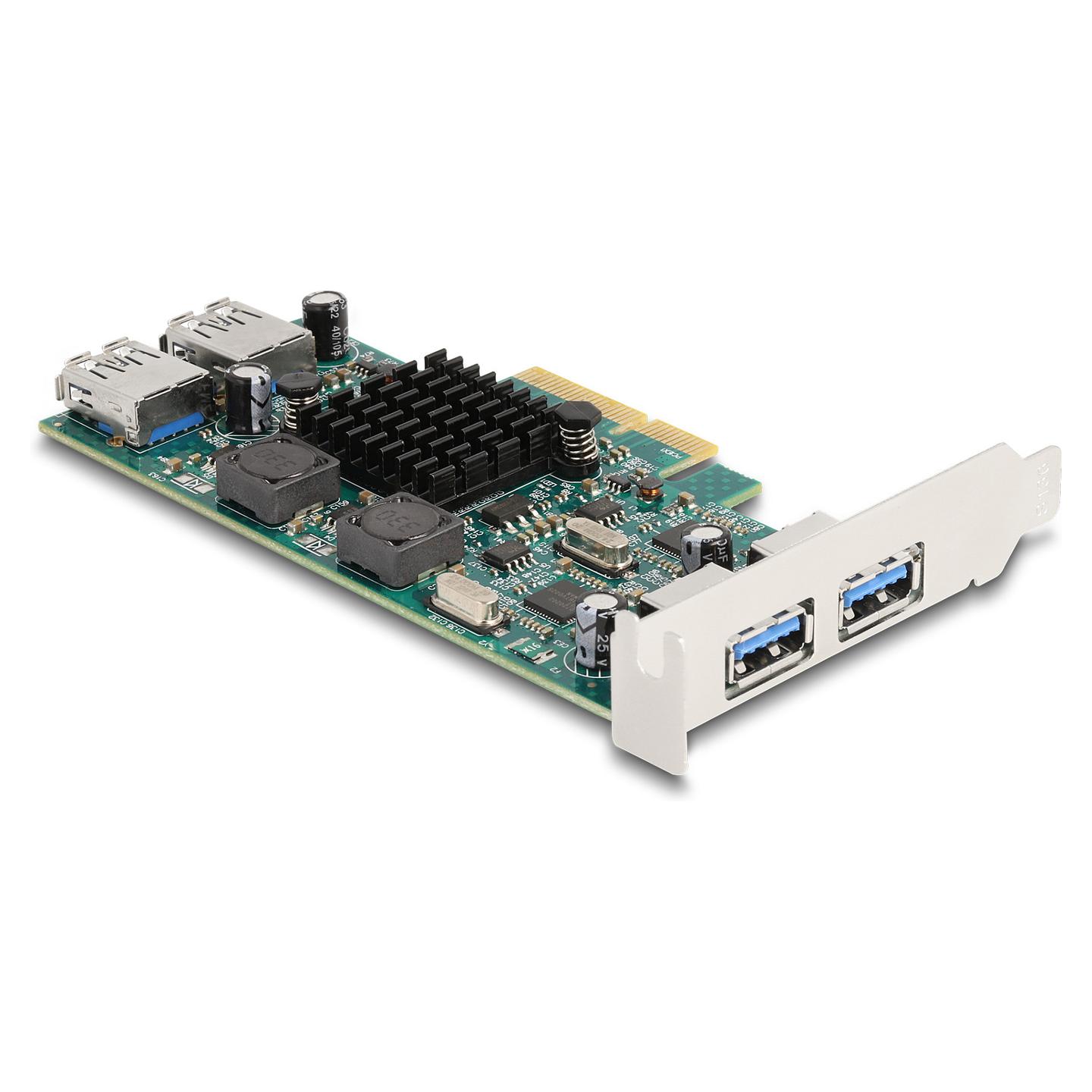 Kartë Zgjerimi DeLOCK 90282, PCI Express x4, 4x USB-A 5 Gbps, Dual Channel, Low Profile