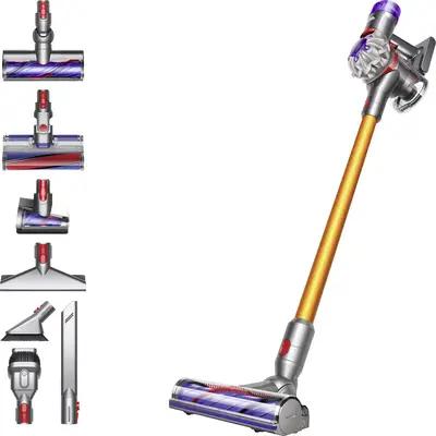 Fshesë Elektrike Dyson V8 Absolute, 2-në-1, 115 AW, 40 Min, 0.54L, 425W - Argjend, Verdhë - 1