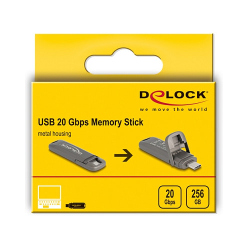 USB Flash Drive Stick DELOCK USB-C / 256GB / 1980mB/s - 6