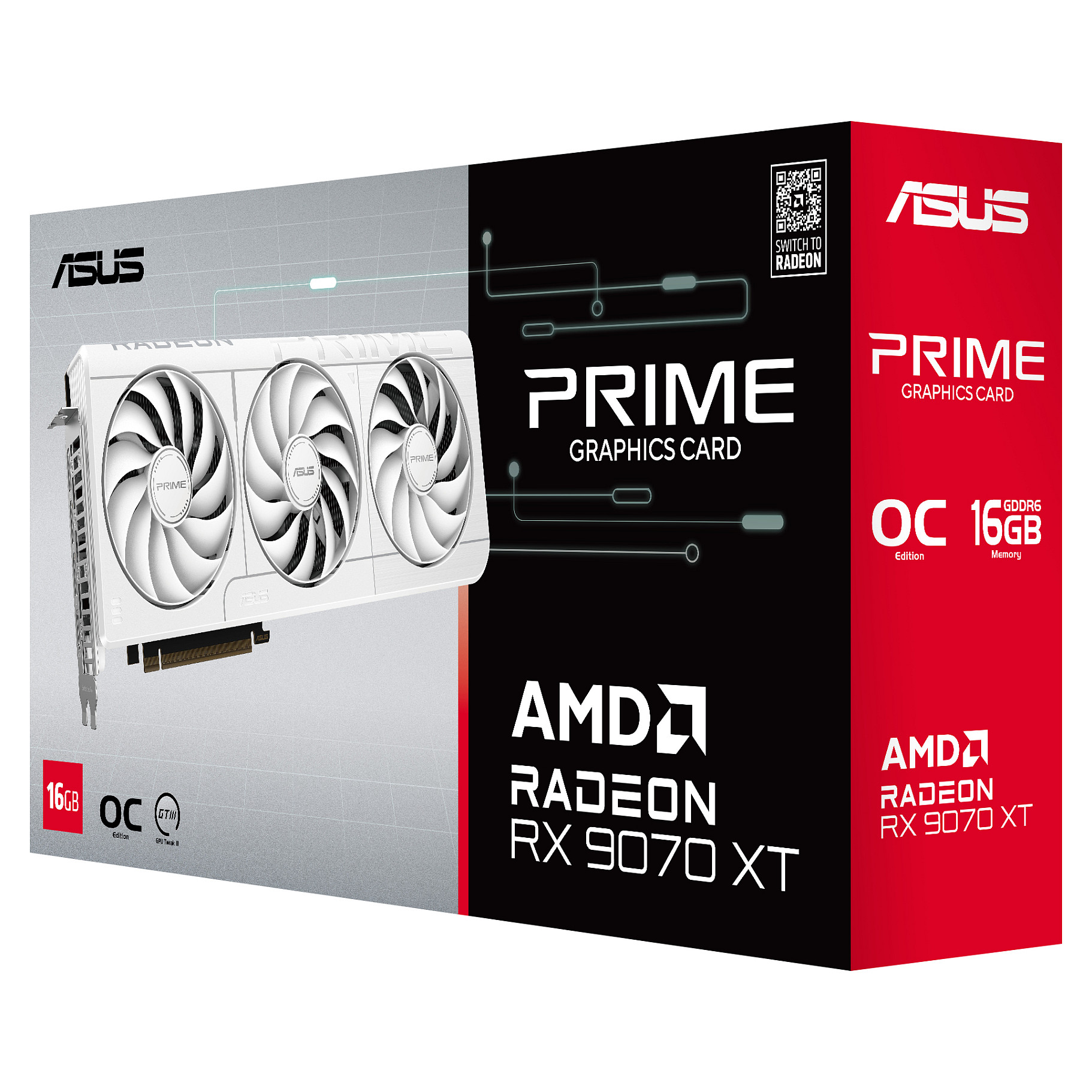 Kartelë Grafike AMD RX 9070XT 16GB ASUS PRIME GDDR6 - E bardhë - 12