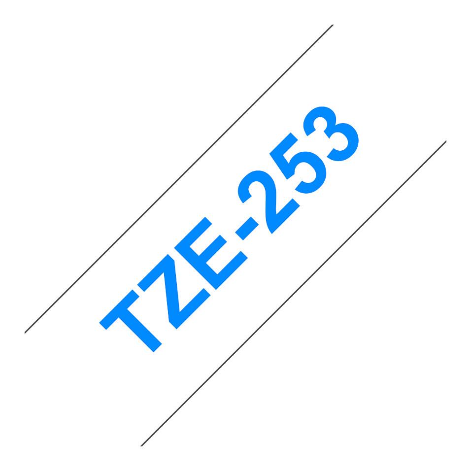 Shirit për Printer Brother TZe-253 / 24 mm × 8 m - Blu mbi Bardhë