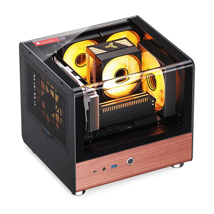 Kasë PC JONSBO TK-0 / Mini Tower / Mini-ITX / Tempered Glass / Wood - Zezë - 28
