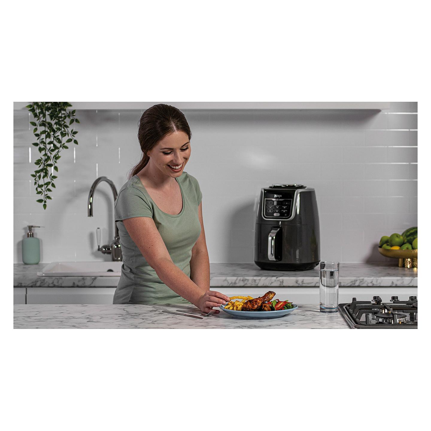 Fryer Ninja MAX / AF160EU / 5.2L / 1750W / 6 Programe / 40–240°C / Digital Timer / Ceramic Coating – Gri/Zezë - 7