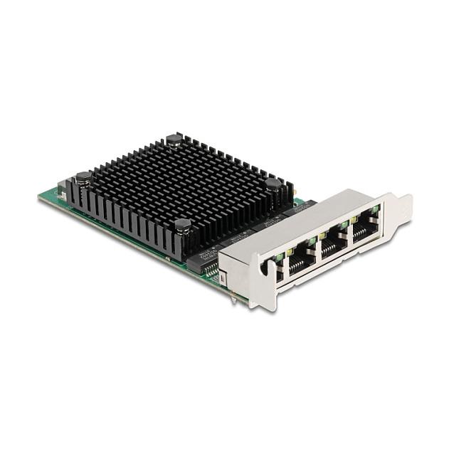 Karta të Rrjetit Delock 88601, PCI Express 2.1 x4, 4x 2.5 Gigabit LAN RJ45, 10/100/1000/2500Mbps, Realtek RTL8125B, Low Profile + Full Height - 3
