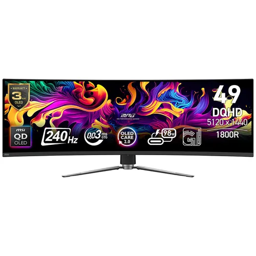 Monitor Gaming MSI MPG 491CQPX QD-OLED / 49" / DQHD QD-OLED / 240Hz / 0.03ms / HDMI+DisplayPort+USB-C - Zezë