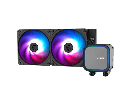 Ftohës për Procesor MSI MAG CORELIQUID A13 240 / AIO Liquid Cooler / 240mm Radiator / 2×120mm ARGB PWM Fans – Zezë