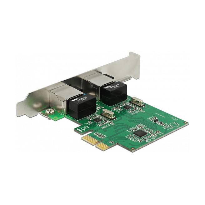 Karta të Rrjetit Delock 89999 / PCIe 1.1 x1 / 2x Gigabit LAN RJ45 / 1000Mbps / Realtek RTL8111H - 1