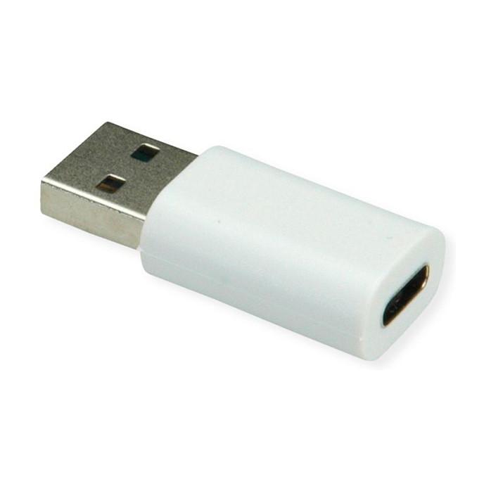 Adapter USB VALUE 11.99.8339, USB-A Mashkull në USB-C Femër, Data Blocker - Bardhë - 3