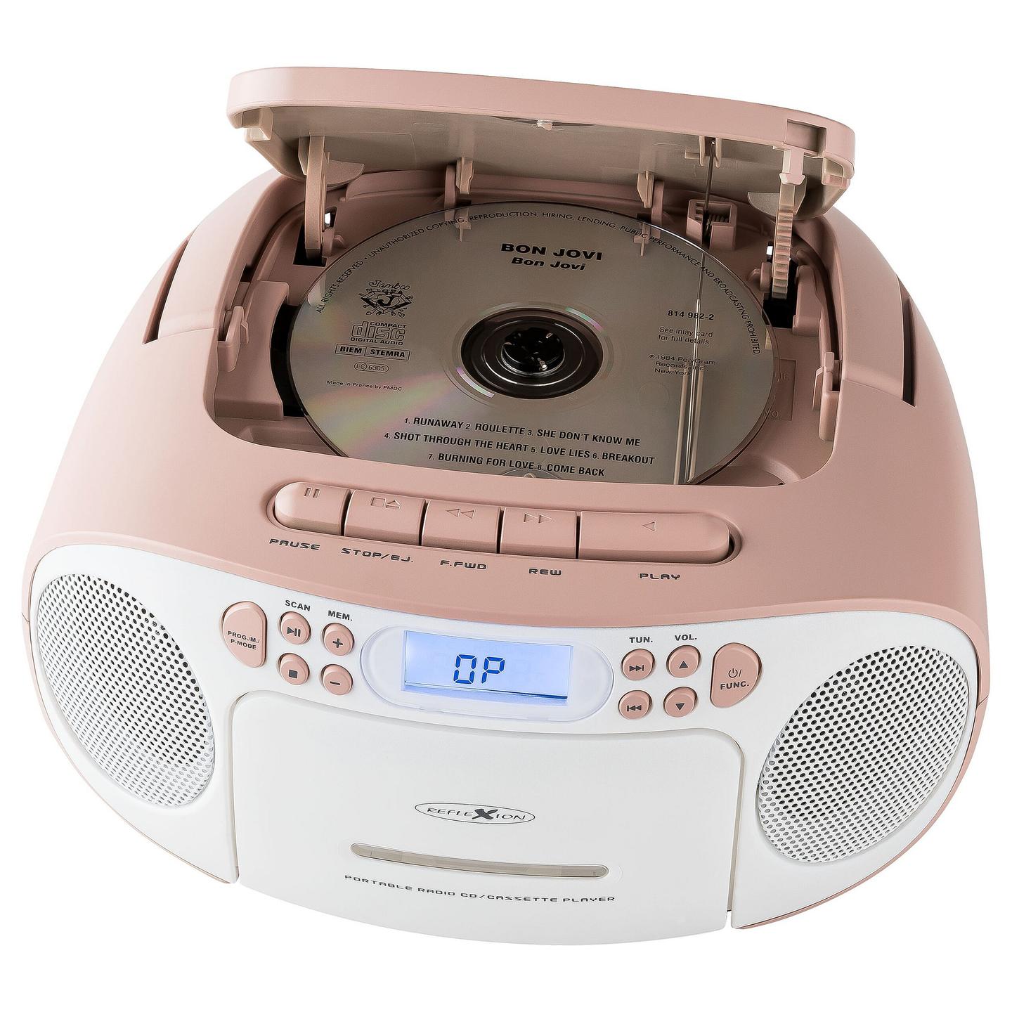 Radio portative Reflexion RCR2260, FM, PLL, 20 W RMS, Ekran LCD, Dalje për Kufje 3,5 mm - Rozë, Bardhë - 7