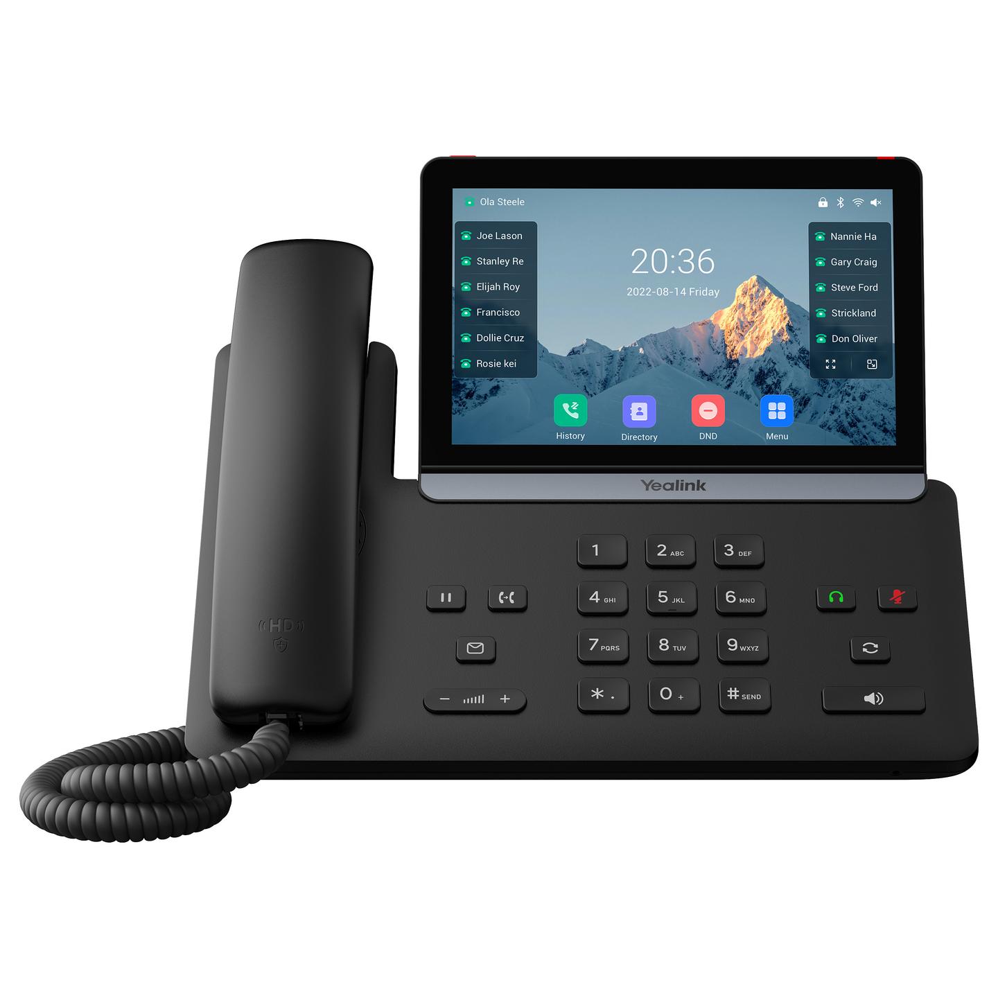 Telefon VoIP Yealink SIP-T87W, ekran me prekje 7" me ngjyra, Wi-Fi 6, Bluetooth 5.0, Gigabit Ethernet, PoE - Zezë