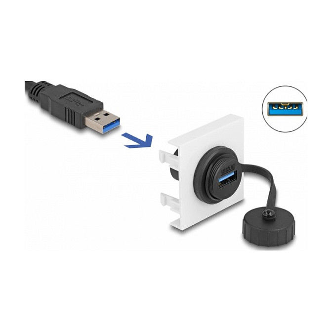 Adapter DeLOCK 81410 / Easy 45 / USB Type-A Femër / USB 3.2 Gen 1 / 5Gbps – Bardhë