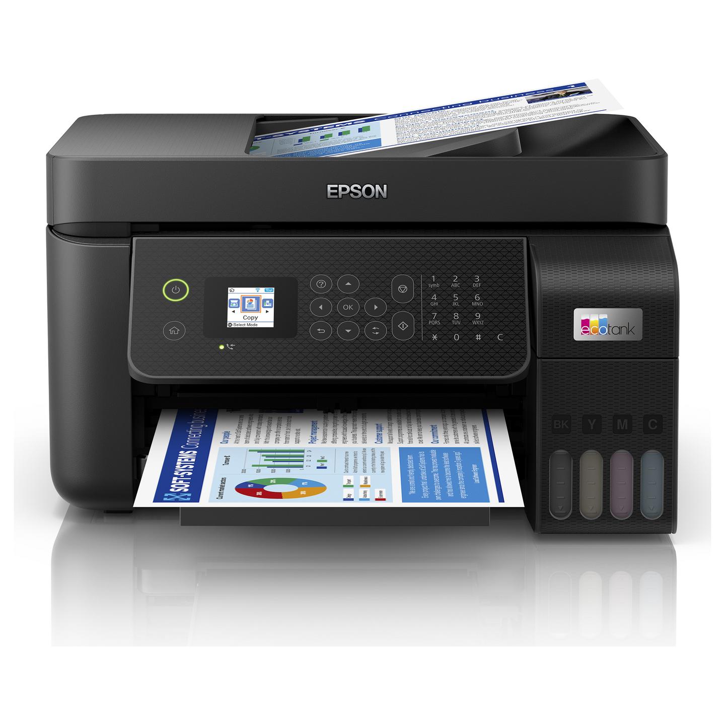 Printer Multifunksional me Ngjyra Epson EcoTank ET-4800 / A4 / Inkjet / 5760 × 1440 DPI / 15 ppm / ADF / Fax / Wi-Fi / Ethernet / USB - Zezë - 2