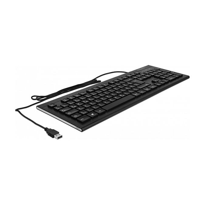Tastierë me kabllo DeLOCK 12672, USB 2.0, QWERTZ, multimedia F1-F12, 1.5 m - Zezë - 2
