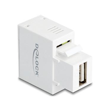 Modul Keystone DeLOCK 87744, USB-A, 5 W, bllok terminali 2-pin - Bardhë