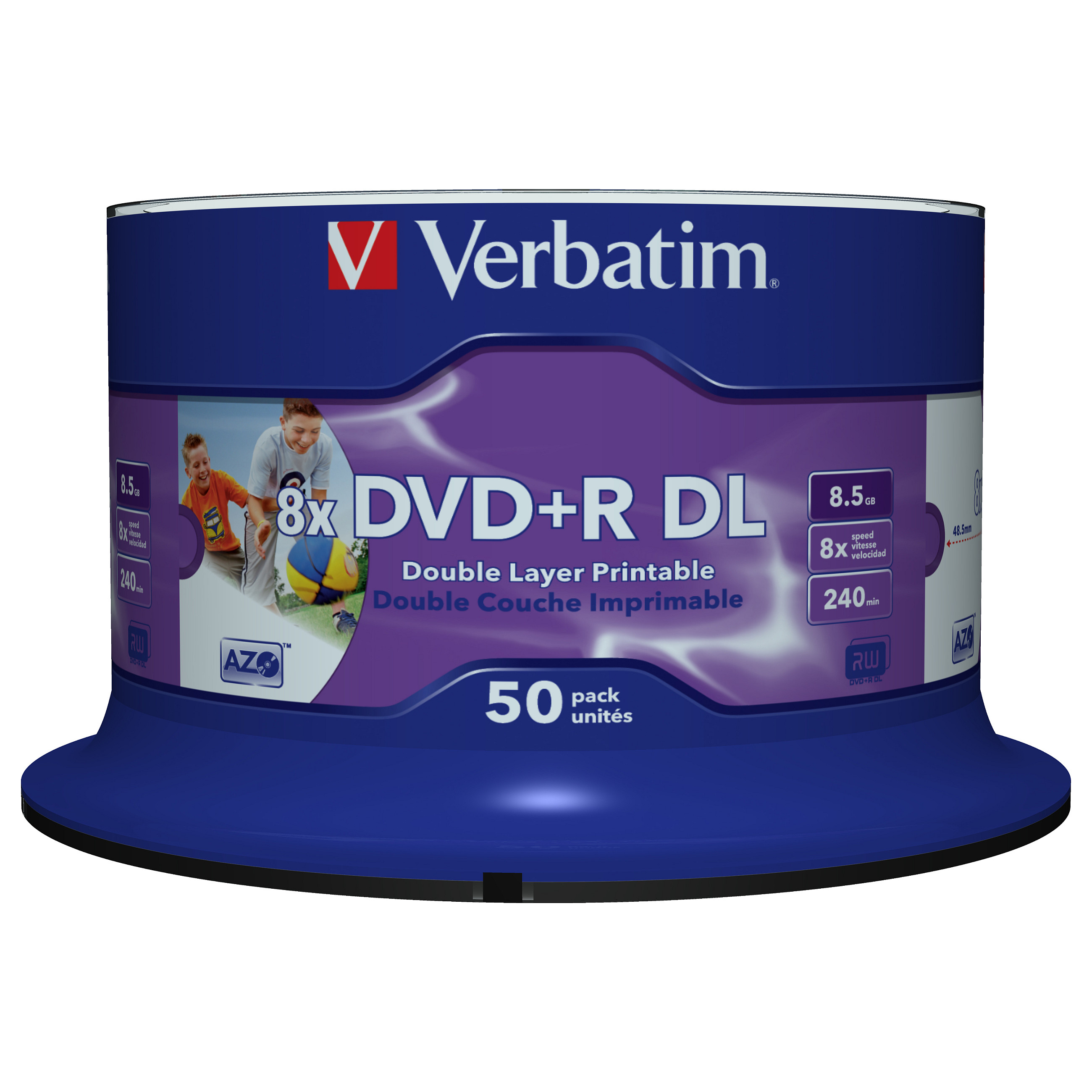 Disk DVD+R Double Layer Verbatim 8.5GB 8x Wide Printable – 50 Copë - 4