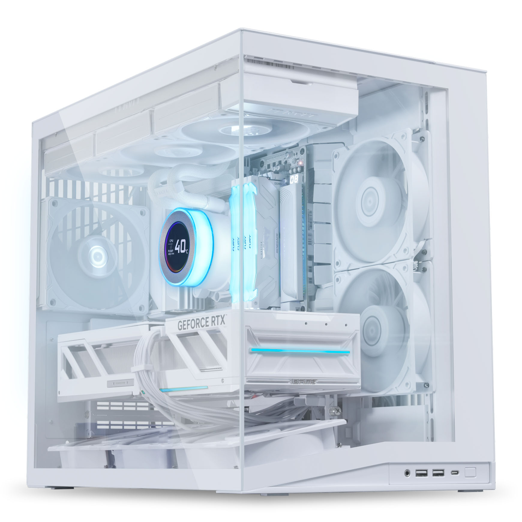 Kasë Lian Li O11 Dynamic Mini V2 Flow / Mid Tower / ATX / 5x 120mm Reverse Fan / Tempered Glass - Bardhë