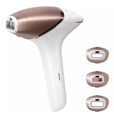 Depilator elektrik Philips Lumea IPL 9000 Series BRI955/00 / SenseIQ / 5 Nivele / SmartSkin / 3 Aksesorë / 450.000 Pulsime – Bardhë/Rozë