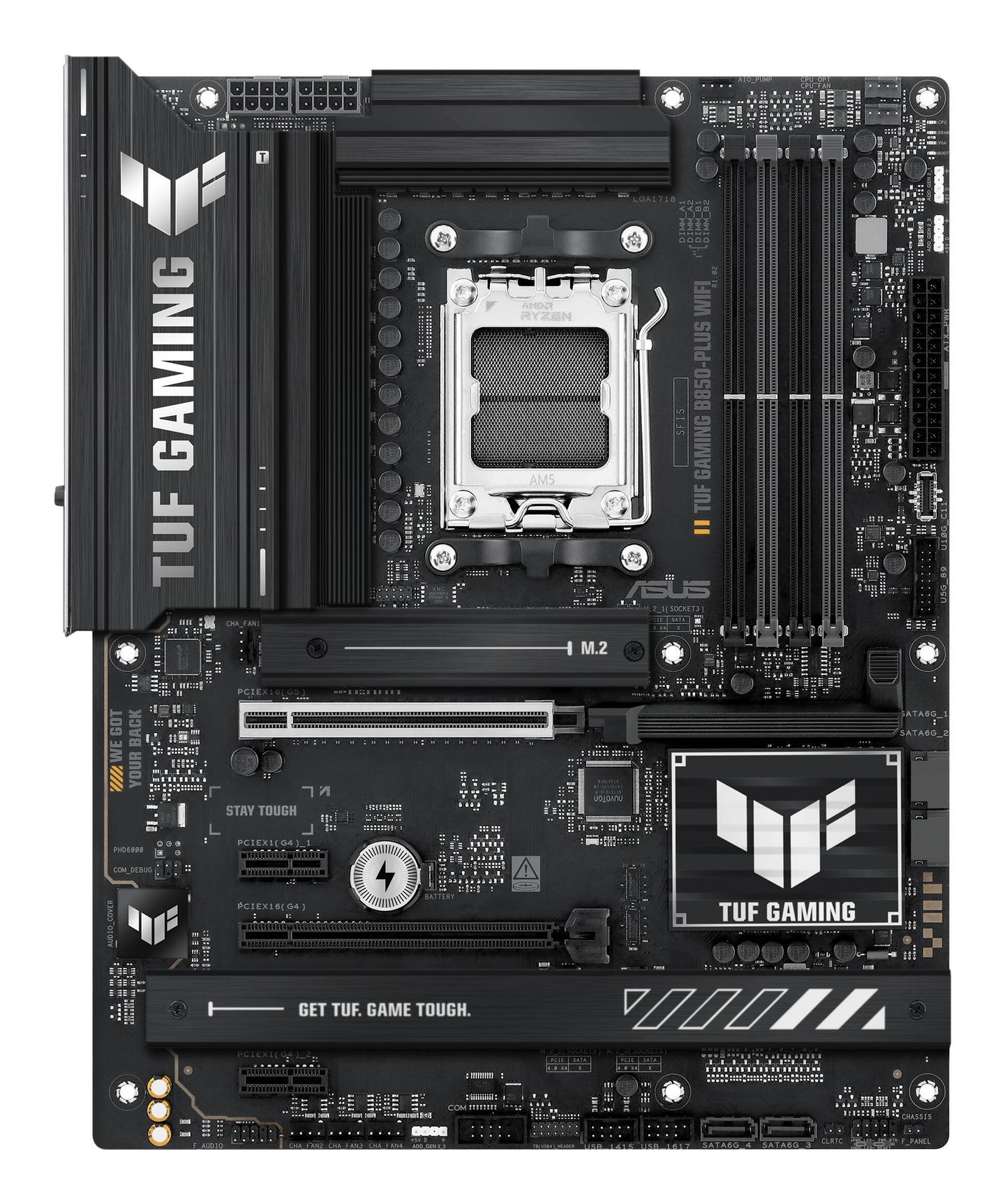 Pllakë Amë ASUS TUF Gaming B850-Plus WIFI / AMD B850 / AM5 / ATX / DDR5 / PCIe 5.0 / Wi-Fi 7 - 2