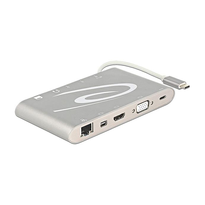 Docking Station DeLOCK 87298 / USB-C 3.1 / HDMI / Mini DisplayPort / VGA / 3x USB-A / Gigabit LAN / SD & microSD - Argjend - 2