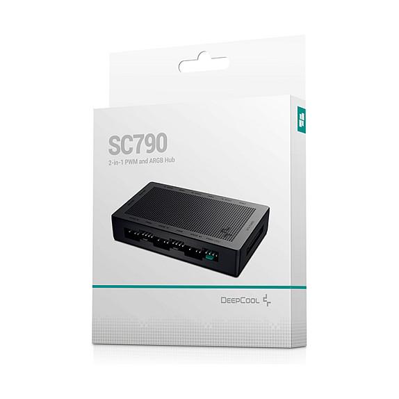 Hub DeepCool SC790 / 2-në-1 PWM + ARGB / 6×PWM 4-pin + 6×ARGB 3-pin / Magnetik / SATA – Zezë - 3