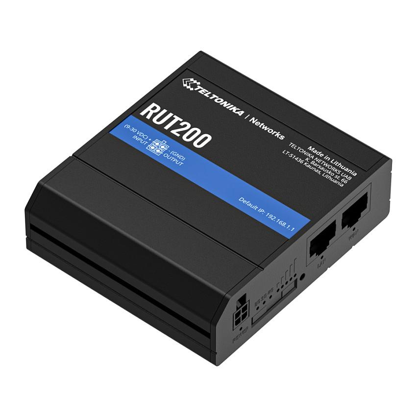 Ruter Industrial Teltonika RUT200, 4G LTE Cat 4, Wi-Fi 4, 1× WAN + 1× LAN 10/100Mbps, SIM + eSIM - Zezë - 3
